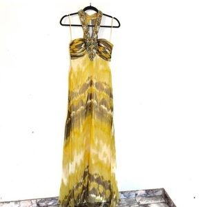 Jovani 100% Silk Gown Long Formal Prom Dress Size 4 Jovani Silk Maxi Beaded $650